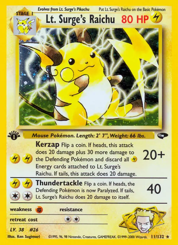 Lt. Surge's Raichu Holo