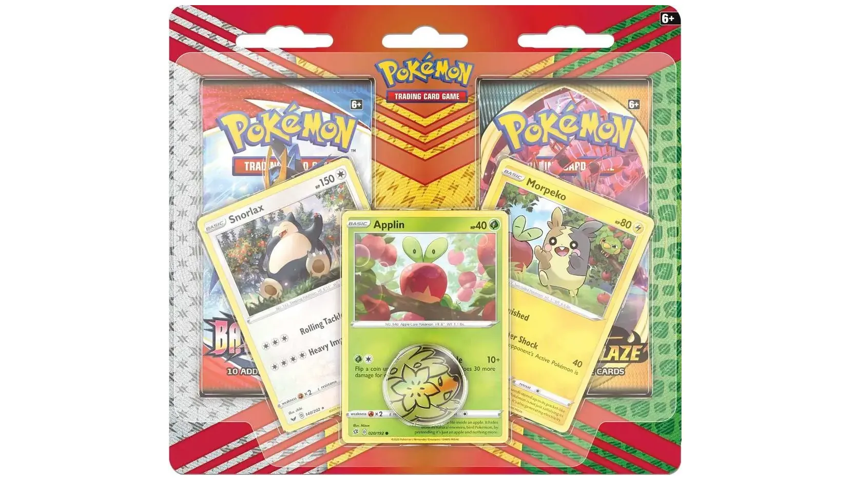 2 Pack Blister Snorlax, Morpeko & Applin Cards