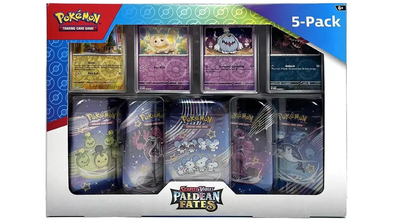 Costco Pokemon Scarlet & Violet Paldean Fates Mini Tin 5-pack