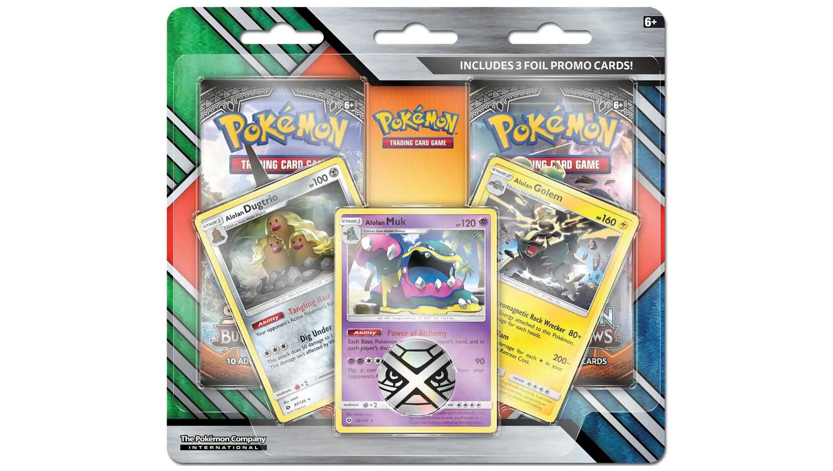Enhanced 2-Pack Blister Pack Alolan Dugtrio, Alolan Muk, & Alolan Golem