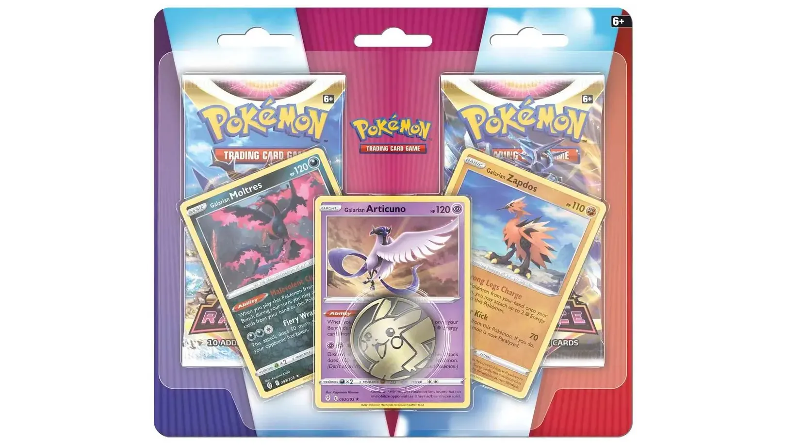 Enhanced 2-Pack Blister Pack Galarian Articuno, Galarian Zapdos, & Galarian Moltres