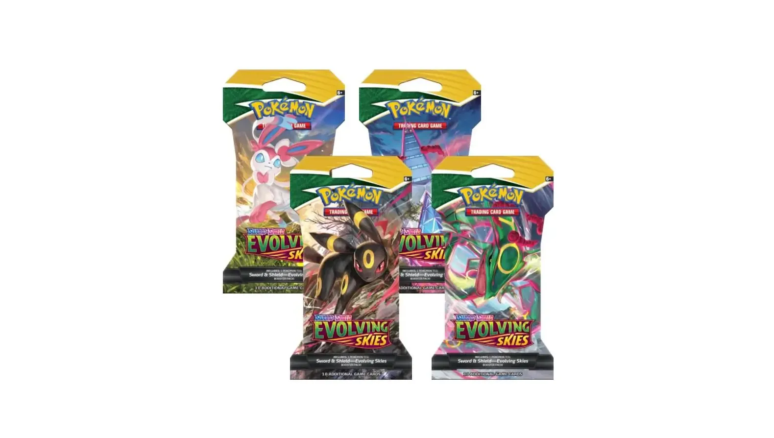 Evolving Skies Sleeved Booster Pack Art Bundle Set of 4