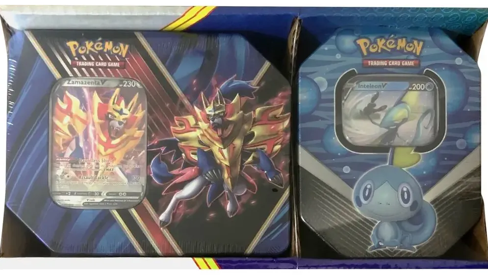 Legends of Galar Tin and Galar Partners Tin 2-pack Zamazenta VInteleon V (Retail Exclusive)