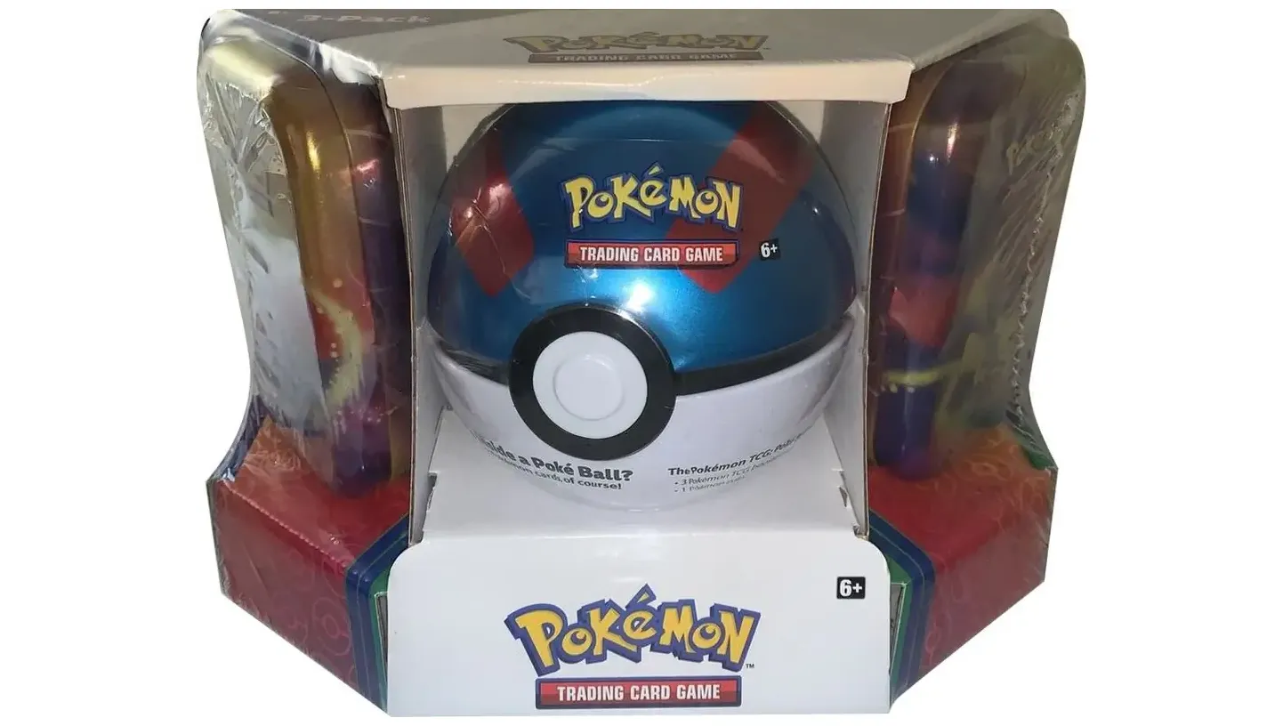 Pokemon - Poke Ball Tin and 2 Kanto Power Mini Tins - Great Ball