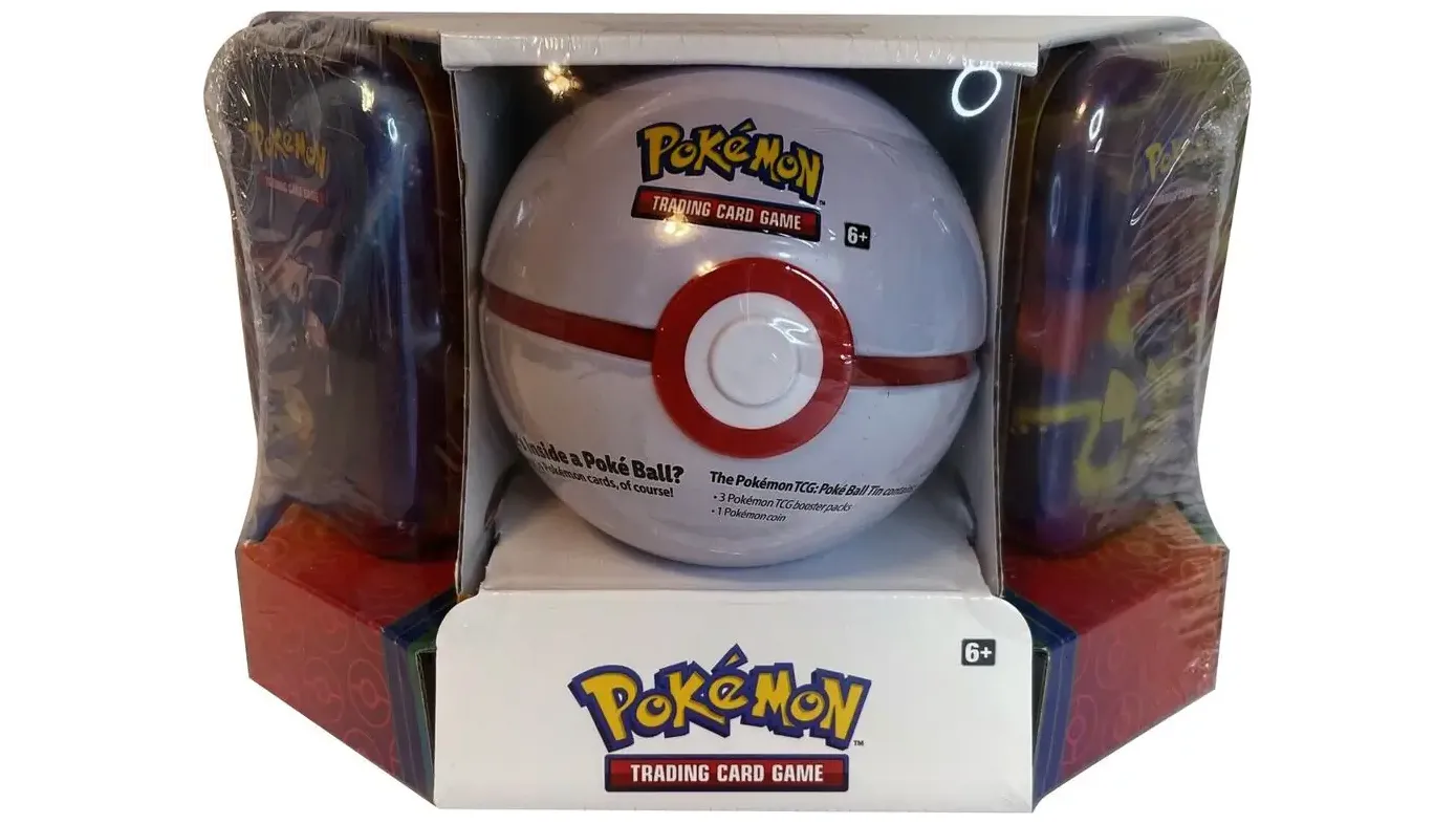 Pokemon - Poke Ball Tin and 2 Kanto Power Mini Tins - Premier Ball
