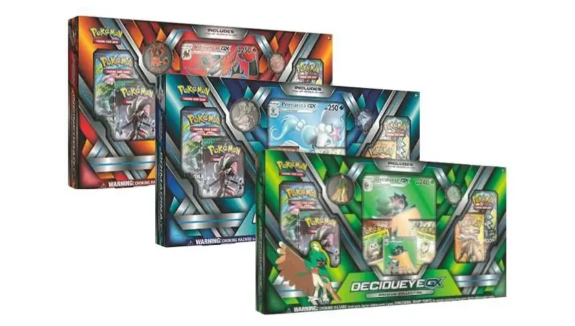 Premium Collection Set of 3 Decidueye GX, Primarina GX, & Incineroar GX