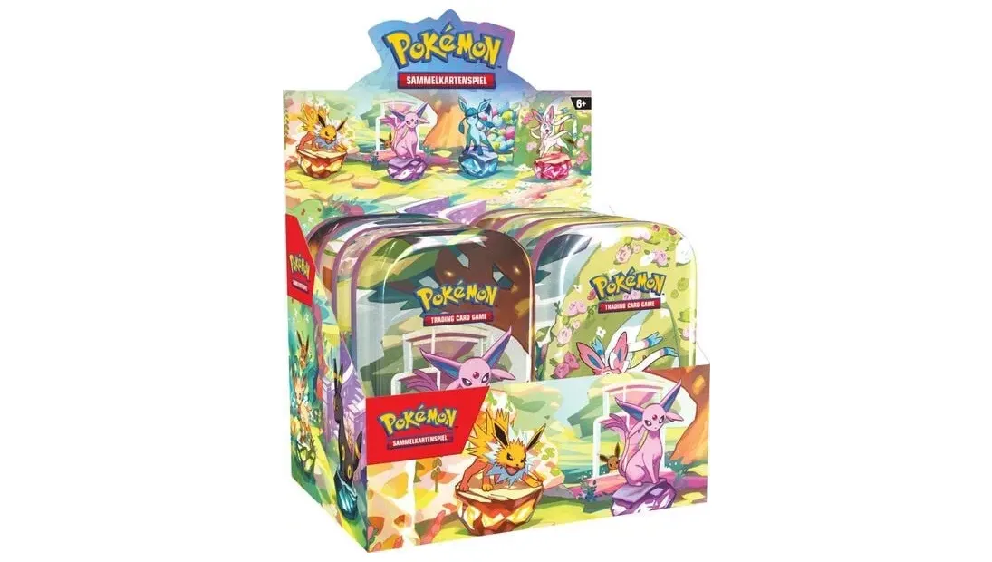 Prismatic Evolutions Mini Tin Display