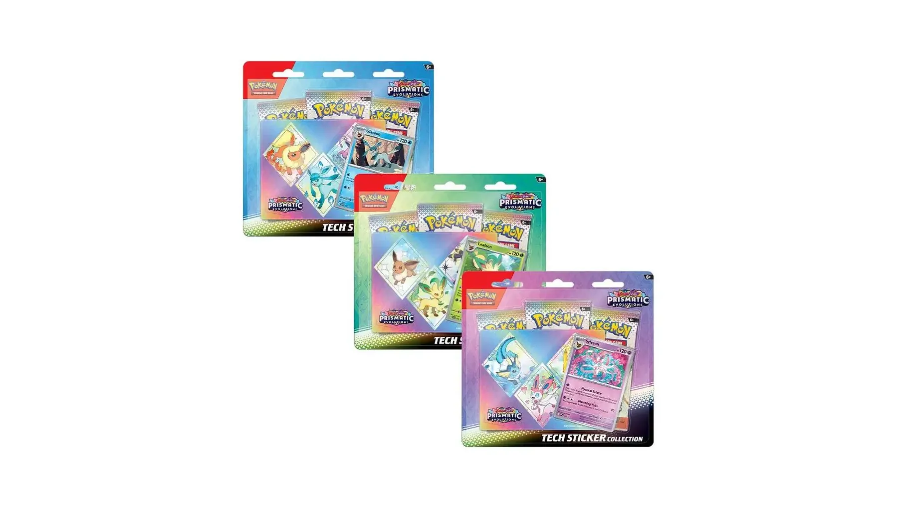 Prismatic Evolutions Tech Sticker Collection Set of 3