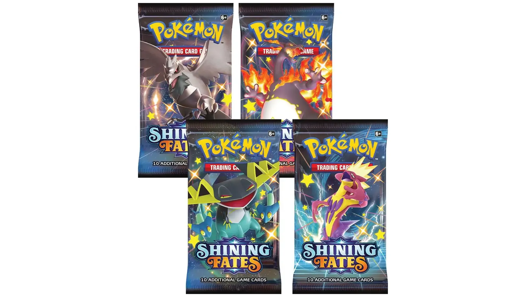 Shining Fates Booster Pack Art Bundle Set of 4