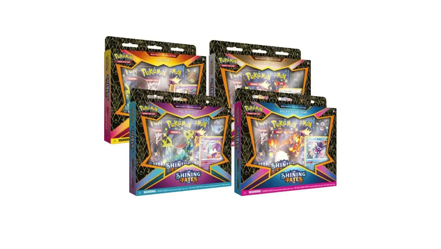 Shining Fates Mad Party Pin Collection Set of 4