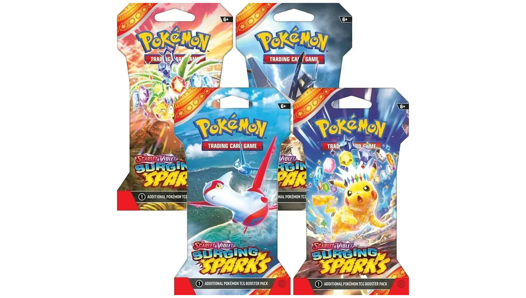 Surging Sparks Sleeved Booster Pack Bundle Set of 4