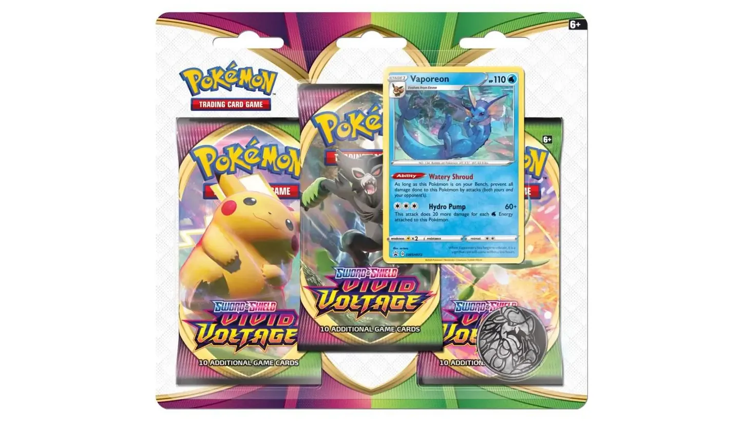 Vivid Voltage 3 Pack Blister Vaporeon